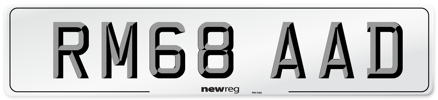 RM68 AAD Number Plate from New Reg